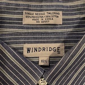 Men’s blue and soft green striped shirt sleeve shirt, like new